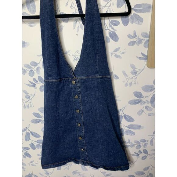 Prettylittlething Denim Halter Top Dress Size 12 - Picture 6 of 7